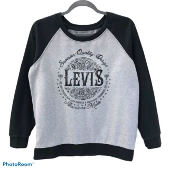 Levis Gry/Blk Long Sleeved Sweatshirt with Graphic - Picture 1 of 6